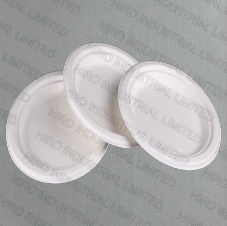 10 Inch Round Bagasse Cake Plate with Eco-Friendly Bio-Degradable Sugarcane