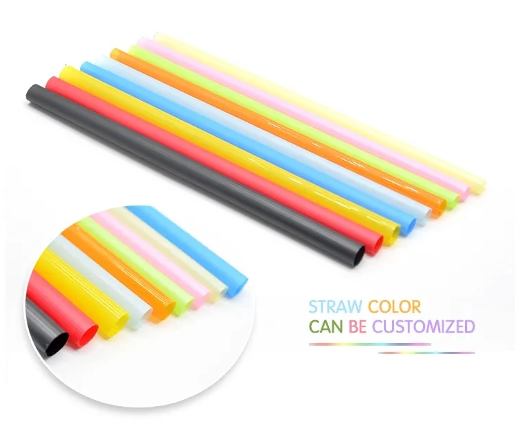 China Manufacturer Hot Sale 10mm/11mm/12mm Biodegradable Plastic Bubble Tea Straw Paper Individual Wrapped with Customized Logo Printed