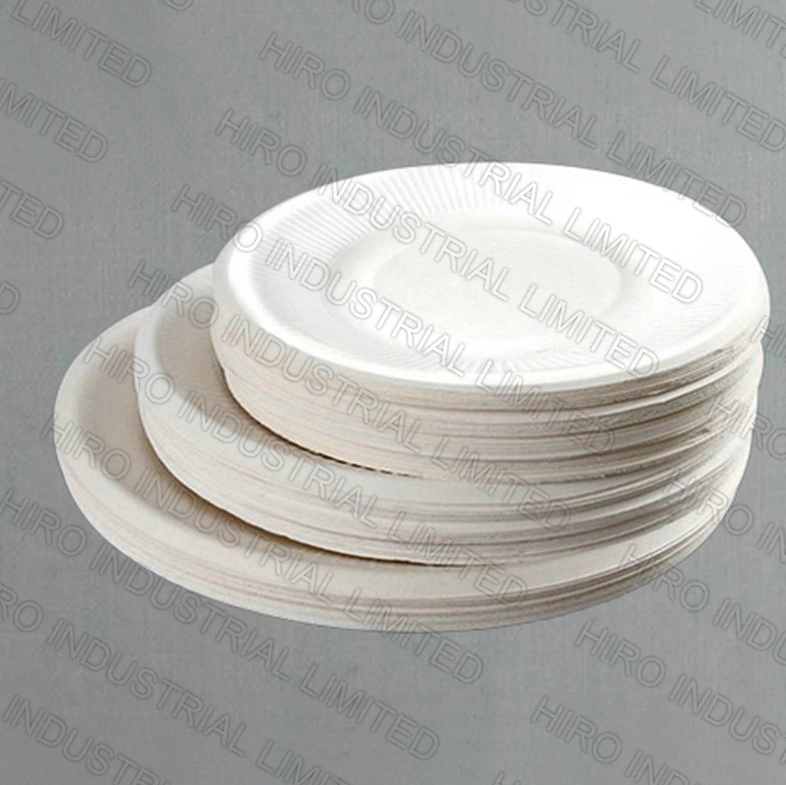 10 Inch Round Bagasse Cake Plate with Eco-Friendly Bio-Degradable Sugarcane